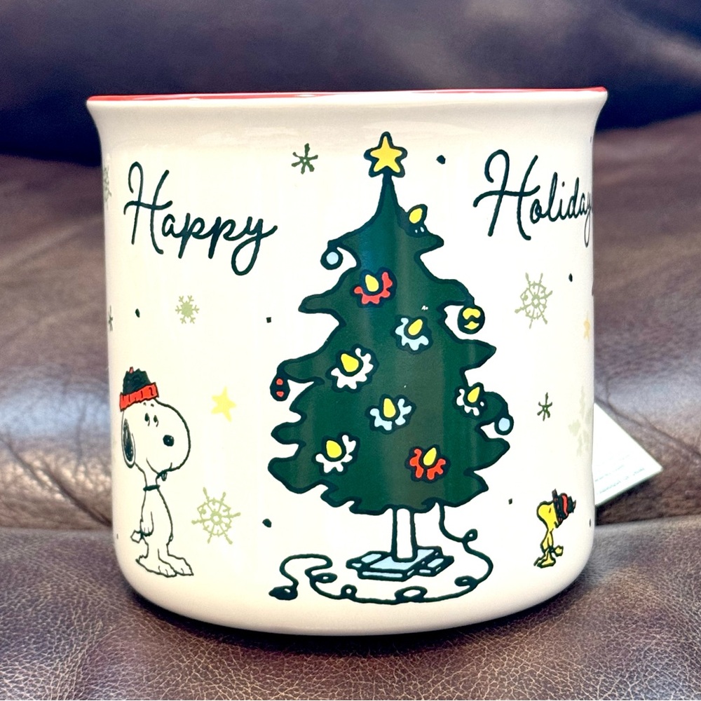 Happy Holidays - Peanuts Gang with Tree 21oz Ceramic Christmas Mug